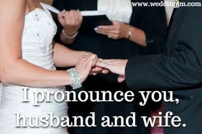 I pronounce you, husband and wife