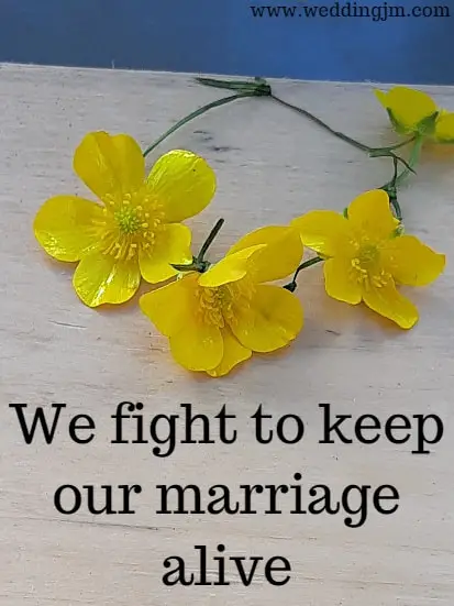 We fight to keep our marriage alive
