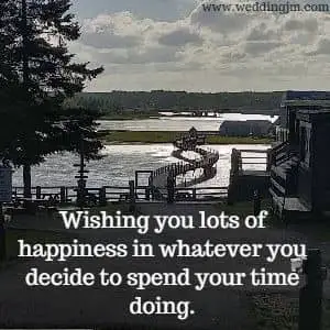 Wishing you lots of happiness in whatever you decide to spend your time doing.