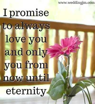 I promise to always love 
		you and only you from now until eternity
