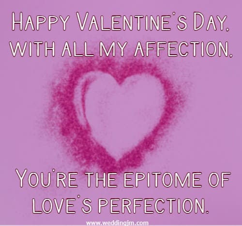 Happy Valentine's Day, with all my affection, You're the epitome of love's perfection.