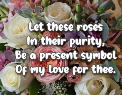 let these roses In their purity, Be a present symbol Of my love for thee.