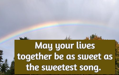 May your lives together be as sweet as the sweetest song.