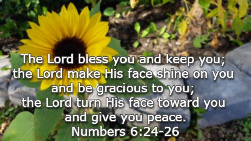 The Lord bless you and keep you; the Lord make His face shine on you and be gracious to you; the Lord turn His face toward you and give you peace. Numbers 6:24-26 