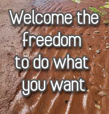 Welcome the freedom to do what you want